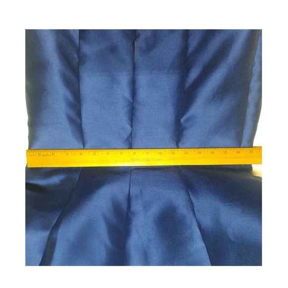 Panoply Navy strapless full skirt gown w/train sequin rhinestone beads 0 - Picture 11 of 16